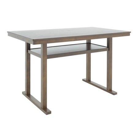 Бар маса Tenor от естествено каучуково дърво - MDF, цвят орех 150x90x91.5см