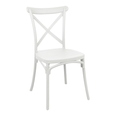 Градински стол Crossie пластмаса PP бял 38x46.5x82 cm