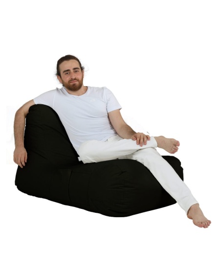Градински фотьойл с пуф Trendy Black 105x65x75 cm