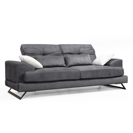 Диван за 3 места PWF-0508 материал антрацит - черен 225x79x92см