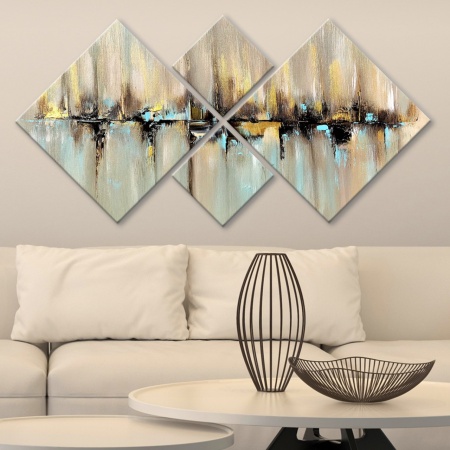 Комплект картини от платно (4 броя) 4MDF055556886464473 Многоцветен 60x115 cm