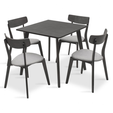 Комплект маса и столове Benson-Toto 5 части сив рустик 80x80x75 см