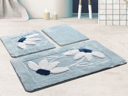 Комплект от 3 изтривалки за баня Daisy Blue (Acryl)