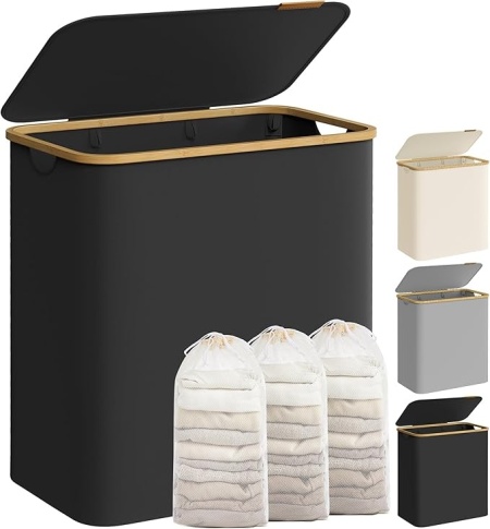 Кош за пране Black Songmics 60x38.5x38.5x70.5 cm