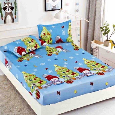 Лист с еластична лента и 2 калъфки за възглавници, Jolly V35, 180x200 см (Финет)