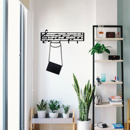 Метална закачалка Note Черен 60x19 см