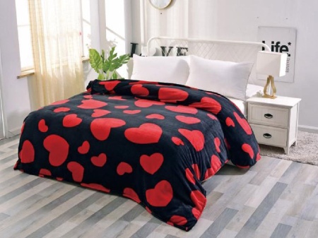 Одеяло Коколино Черно Сърце 200x230 см