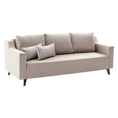 Разтегателен диван за 3 места PWF-0592 текстил крем 230x90x74см