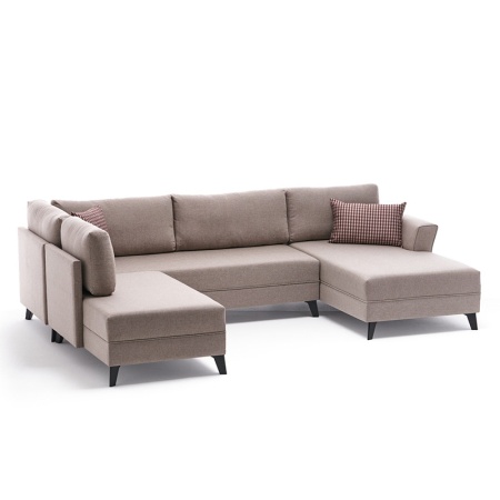 Разтегателен ъглов диван Versatile PWF-0536 текстил крем 300x202x78см