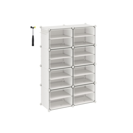 Рафт за обувки Songmics бял 82x32x122 см