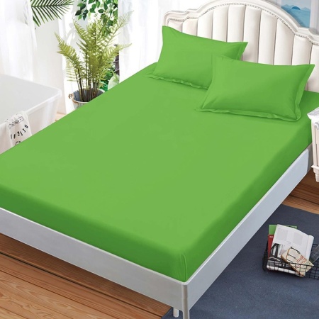 Чаршаф с ластик и 2 калъфки за възглавници Junne Neon green 180x200 cm (Finet)