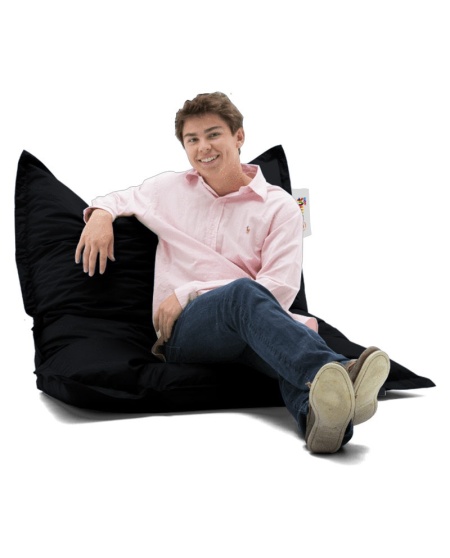 Възглавница за градинско кресло Pouf Pouf Black 100x100x20 cm