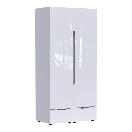Гардероб с две врати Afina Pako World White 100x57x213 cm