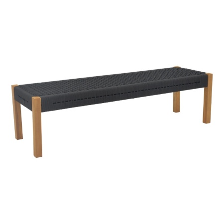 Градинска пейка Uma Boho Pako World Black 150x45x40 cm