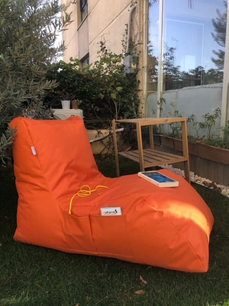 Градински пухен фотьойл beanbag Daybed оранжев