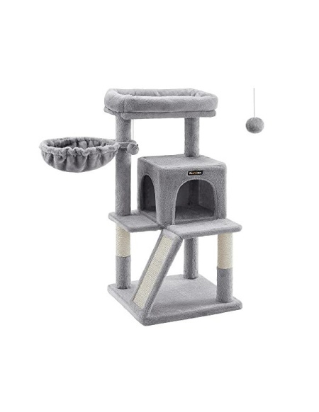 Дърво за котки, Feandrea, 143 см, 48Ш x 48Д x 96В, Сив