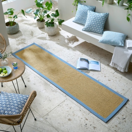 Изглед на сизал на открито Sisal Outdoor Blue Open 60x230 cm, Flair Rugs
