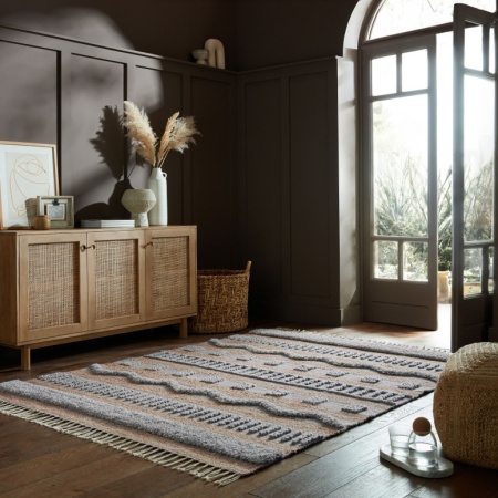 Килим Медина от естествен юта/сив 120X170 см, Flair Rugs