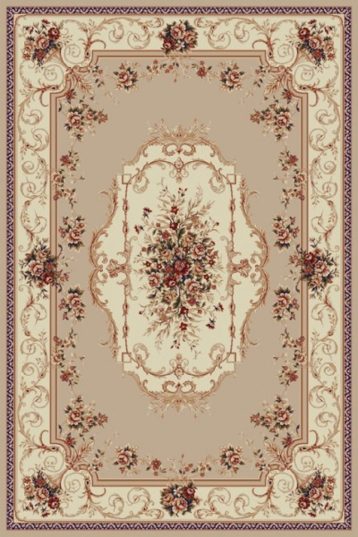 Класически килим Лотос, бежов / кремав, 60x110 см