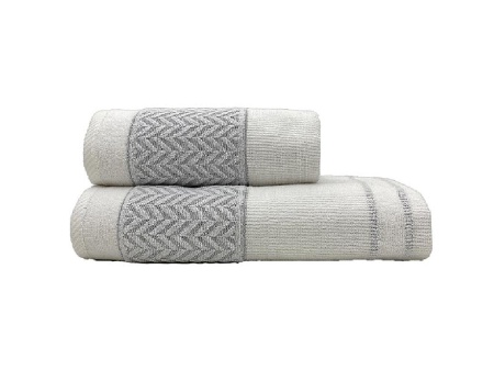 Комплект 2 кърпи ET17027 Бял-Сив 50x100 и 70x140 см (100% памук)