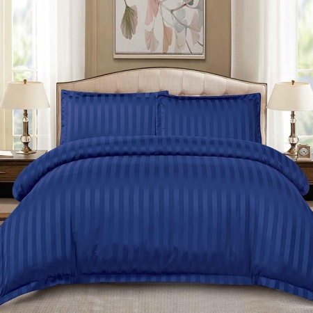Ленено платно Damasc Stripe Navy Blue 4 броя (Finet)