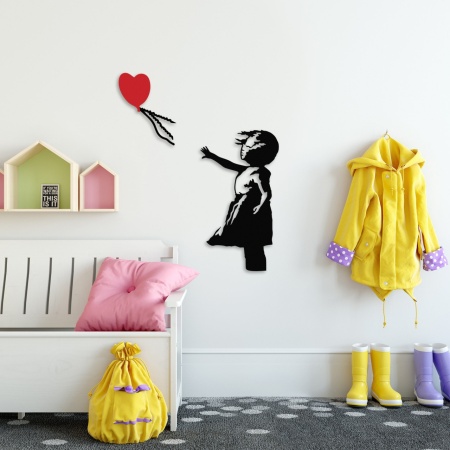 Метална картина Banksy Черна 105x85 см