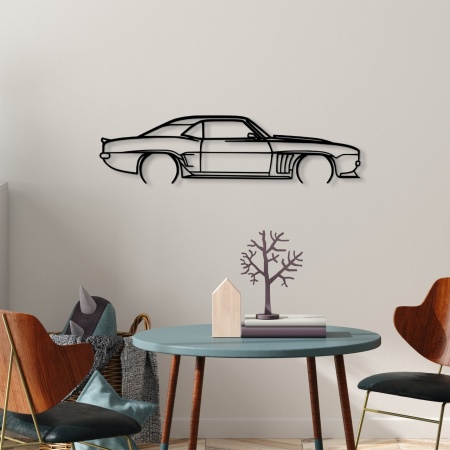 Метална картина Chevrolet черна 70x18 см