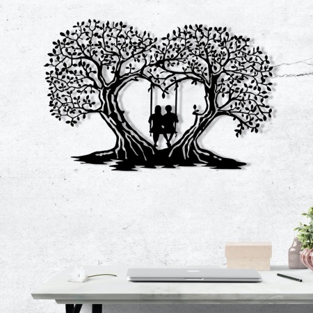 Метална картина Love Черен 65x43 см