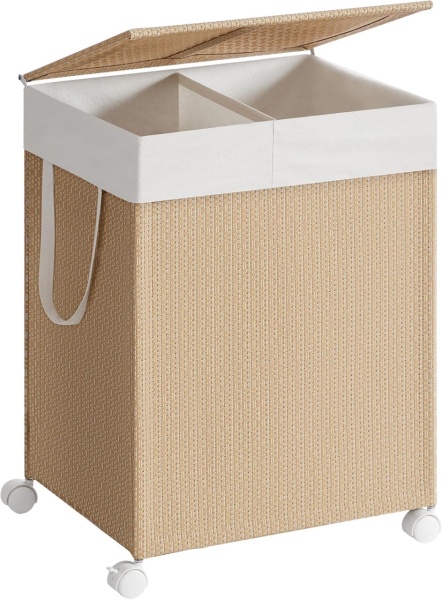 Модулен кош за пране Songmics, Натурален, LCB601N01, 46.5 x 37.5 x 65 см