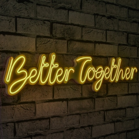Светеща LED декорация за стена Better Together Жълт 84x16x2 см