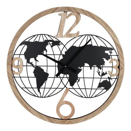 Стенен часовник Woglo Pako Pako World Black 60x3x60 cm