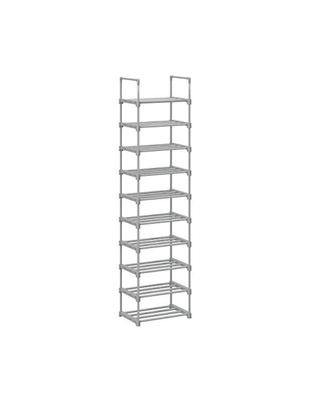 Шкаф за обувки, Songmics, 20 двойки, Сив, LSA025G02, 30 x 45 x 174 см