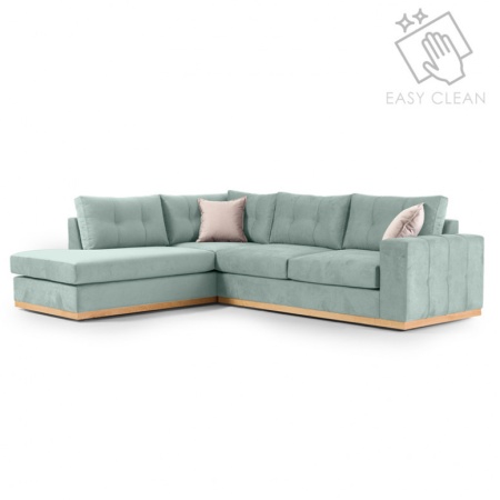 Ъглов диван десен Бостън Сиел - Крем - Натурален 280x225x95 см