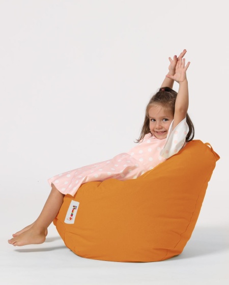 Premium Градински фотьойл с пуф Orange 60x60x25 cm