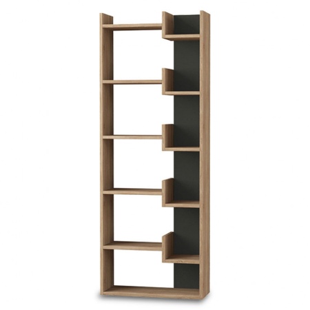 Библиотека Oppa Тъмен дъб 61x22x162 см