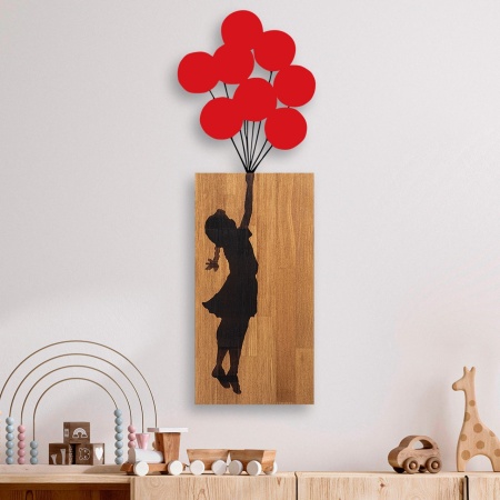 Декоративен дървен и метален аксесоар за стена Ma-368 Walnut 70x62 cm