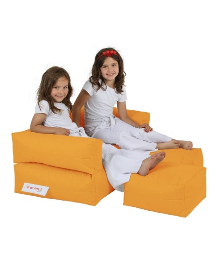Детски градински фотьойл с пуф Orange 50x35x40 cm
