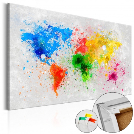 Картина от корк - Експресионизмът на света [Коркова карта] 60x40 см