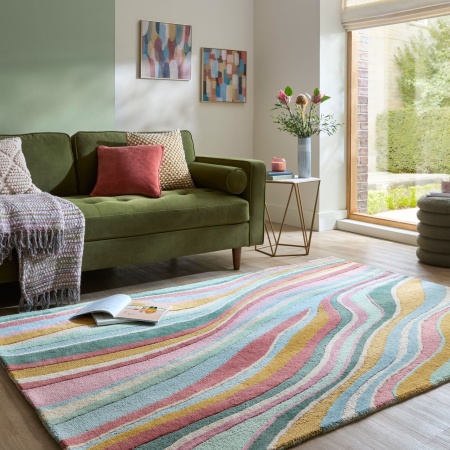 Килим Abstract Flow Abstract Flow Light Blue 200x290 cm, Flair Rugs