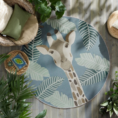 Килим Eric Giraffe Outdoor Natural 160X160 см, кръгъл, Flair Rugs