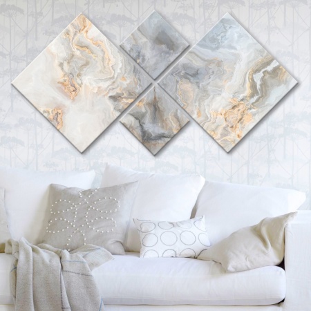 Комплект картини от платно (4 броя) 4MDF1188290827 Многоцветен 60x115 cm