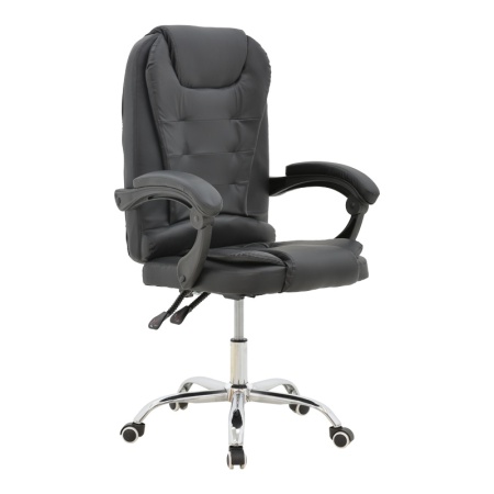 Офис стол Kardi manager черен от еко кожа PU 66x64x117 cm