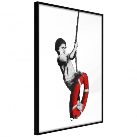 Постер - Banksy: Swinger, с черна рамка, 30x45 см