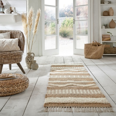 Пътека Медина от естествен юта/ивори 60X230 см, Flair Rugs