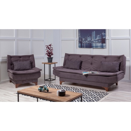 Разтегателен диван Kelebek Антрацит 190x90x85 см