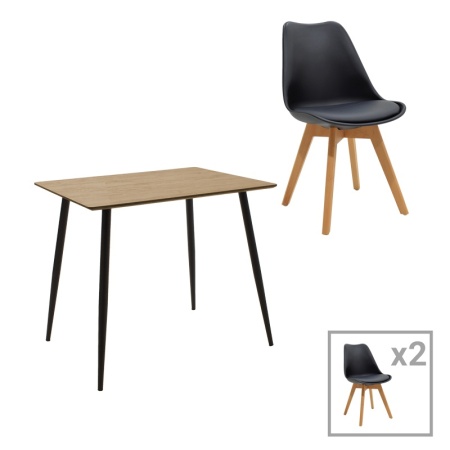 Cuba Pako Pako World Black 70x70x75 cm комплект маса и столове 5 части Cuba Pako World Black 70x70x75 cm
