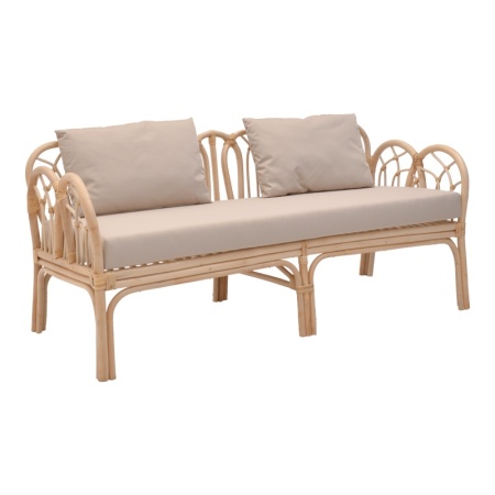 Градински диван с 2 места Ytrone Boho Pako World Natural 166x61.5x61.5x71 cm
