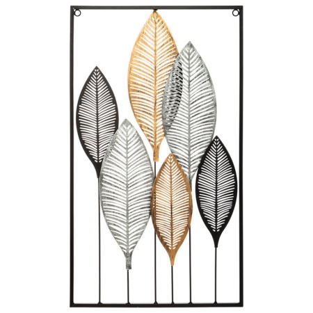 Декорация за стена Roisin 14685 Черен/Кафяв/Сив 37,5x2,5x64,5см