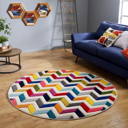 Килим Болеро Многоцветен 160X160 см, кръгъл, Flair Rugs