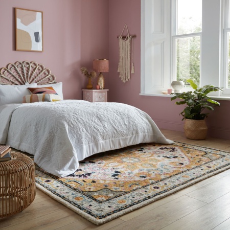 Килим Далия Жълт/Многоцветен 120X170 см, Flair Rugs